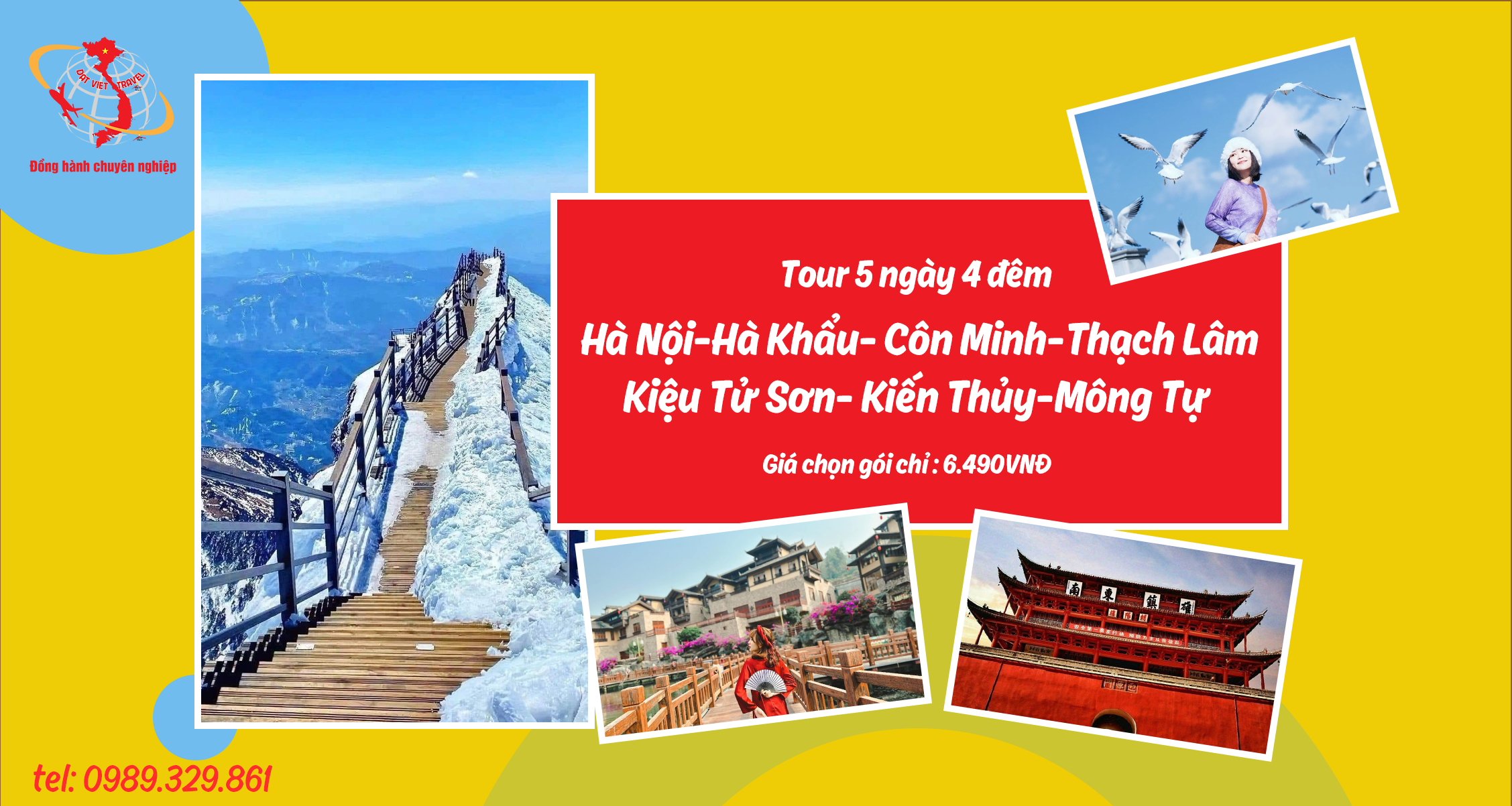 Hà Nội - Hà Khẩu - Thạch Lâm - Côn Minh - Kiệu Tử Sơn - Kiến Thuỷ - Mông Tự 5 ngày 4 đêm